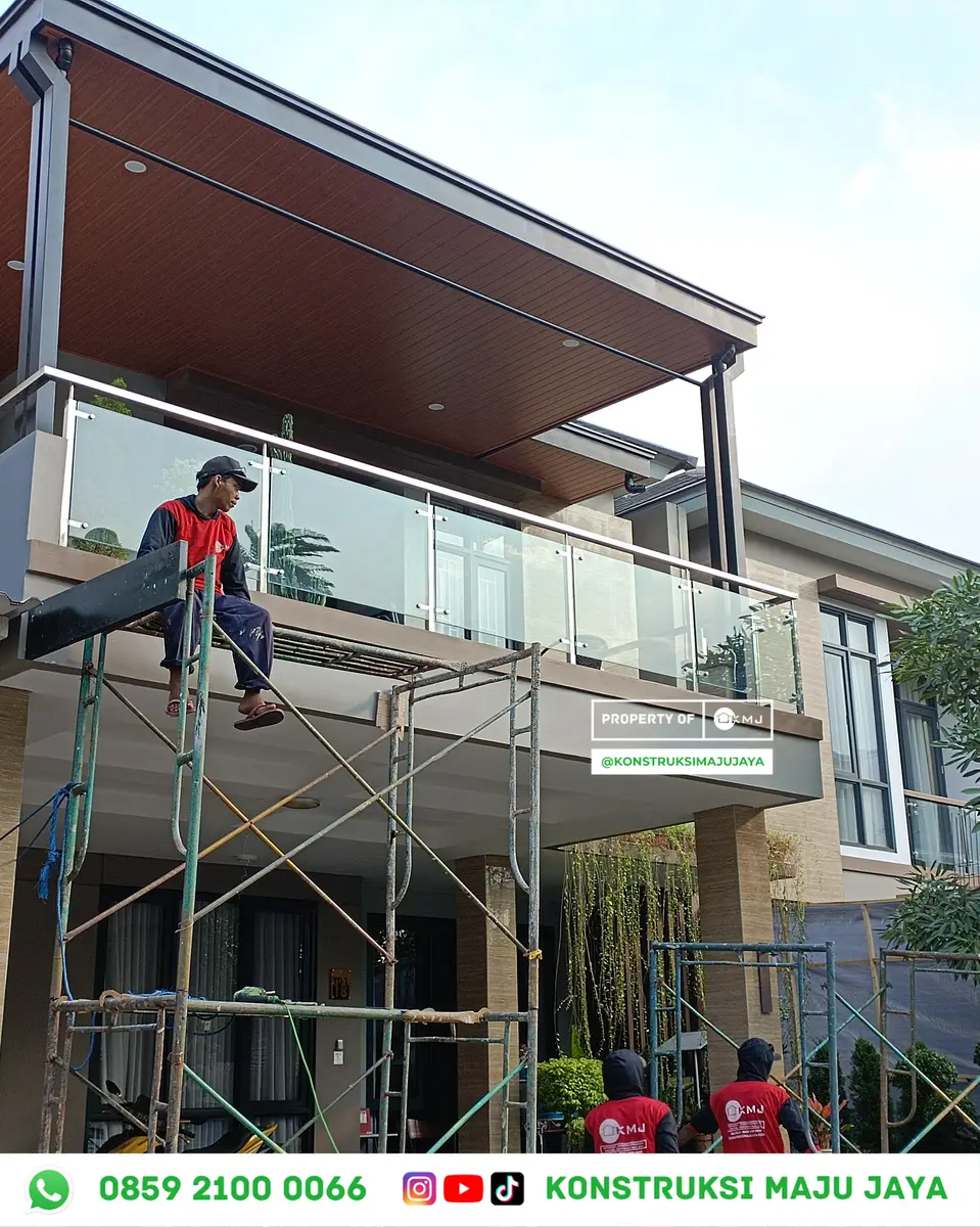 Kanopi Plafon PVC Cilandak - Detail Sambungan & Finishing Cat Anti Karat Kanopi Plafon PVC Cilandak