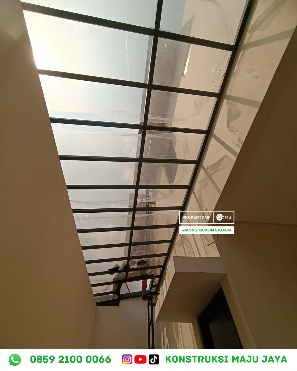 Atap Alderon Twinwall - Klik Konsultasi WA Atap Alderon Twinwall - Detail Sambungan & Finishing Cat Anti Karat Atap Alderon Twinwall